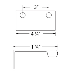 3"cc Edge Tab Pull - Satin Nickel