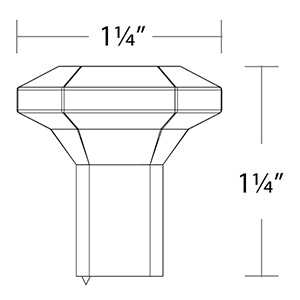 86612 - Hollywood Regency - 1.25" Riviera Square Knob - Polished Chrome