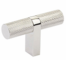 2-1/4" Select Bar Knurled Cabinet T-Knob - Polished Nickel