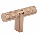 2-1/4" Select Bar Knurled Cabinet T-Knob - Satin Copper