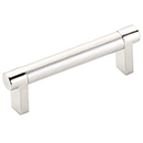 3.5" cc Select Knurled Cabinet Rectangular Pull - Polished Nickel