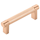 3.5" cc Select Knurled Cabinet Rectangular Pull - Satin Copper