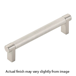 6" cc Select Knurled Cabinet Rectangular Pull - Satin Nickel