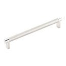 8" cc Select Knurled Cabinet Rectangular Pull - Polished Nickel