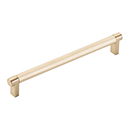 8" cc Select Knurled Cabinet Rectangular Pull - Satin Brass