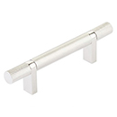 3.5" cc Select Knurled Cabinet Bar Pull - Polished Nickel