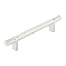 5" cc Select Knurled Cabinet Bar Pull - Polished Nickel