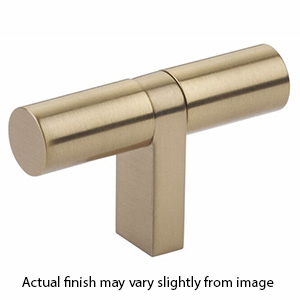 3-1/8" Select Bar Smooth Cabinet T-Knob - Satin Brass