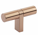 2-1/4" Select Bar Smooth Cabinet T-Knob - Satin Copper