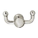 2609 - Traditional Brass - Double Hook - Rectangular Rosette - Polished Nickel