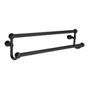 26031 - Traditional Brass - 18" Double Towel Bar - Wilshire Rosette - Flat Black