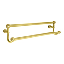 26031 - Traditional Brass - 18" Double Towel Bar - Round Rosette - French Antique