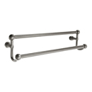 26031 - Traditional Brass - 18" Double Towel Bar - Ribbon & Reed Rosette - Pewter