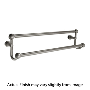 26032 - Traditional Brass - 24" Double Towel Bar - Rope Rosette - Pewter