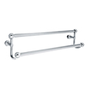 26031 - Traditional Brass - 18" Double Towel Bar - Small Round Rosette - Polished Chrome