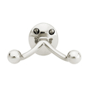 2607 - Traditional Brass - Double Hook - Polished Nickel