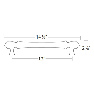 86343 - Traditional Brass - 12" Spindle Appliance Pull - Oil Rubbed Bronze