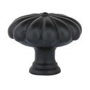 86229 - Tuscany Bronze - 1" Fluted Round Knob - Flat Black