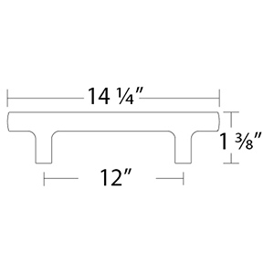 86681 - Urban Modern - 12" cc Mod Hex Pull - Satin Brass