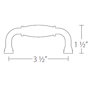 76023 - Wrought Steel - 3.5" Normandy Pull - Satin Steel