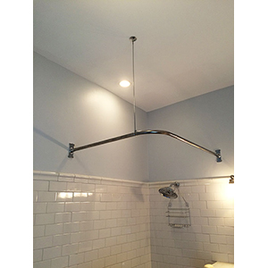 30" x 30" - Corner Shower Rod - Rectangular Flange
