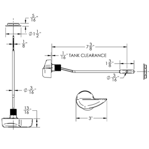 Toilet Tank Trip Lever - 908 - TOTO