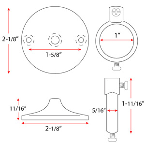 Flange & Loop for 1" Diameter Rod