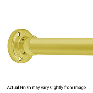 72" Shower Rod - Heavy Duty Round - Unlacquered Brass