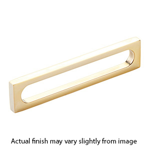 10033-UNBR - Modern Oval Slot - 5"cc Cabinet Pull - Unlacquered Brass