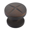 210 ABZ - Northport - 1 3/8" Round Polygon Knob - Ancient Bronze