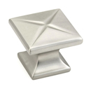 215 BN - Northport - 1 3/8" Square Polygon Knob - Satin Nickel