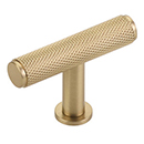 5001-SSB - Pub House Knurled - 2" T-Knob - Satin Brass