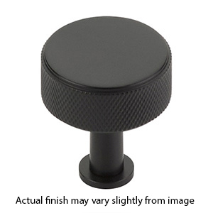 5002-MB - Pub House Knurled - 1.25" Round Knob - Matte Black