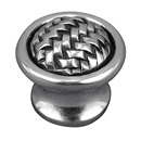 Cestino - Small Weave Knob - Antique Silver