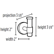 A7281 PC - Acrylic Contemporary - Robe Hook - Polished Chrome