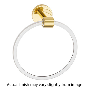 A7240 PB/NL - Acrylic Contemporary - Towel Ring - Unlacquered Brass