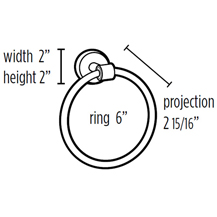 A7240 PN - Acrylic Contemporary - Towel Ring - Polished Nickel