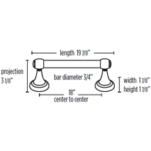 A7320-18 SN - Acrylic Royale - 18" Towel Bar - Satin Nickel