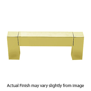 A420-3 PB/NL - Block - 3" Cabinet Pull - Unlacquered Brass