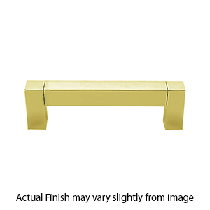 A420-35 PB/NL - Block - 3.5" Cabinet Pull - Unlacquered Brass