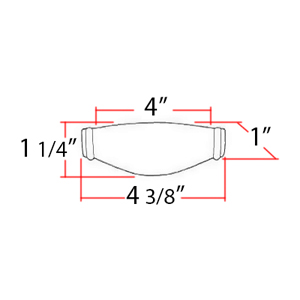 A626-4 - Charlie's - 4" Cup Pull - Matte Black