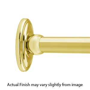 48" Shower Rod - Classic Traditional - Unlacquered Brass