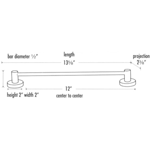 A8320-12 SB - Contemporary I - 12" Towel Bar - Satin Brass