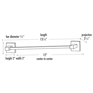 A8420-12 MB - Contemporary II - 12" Towel Bar - Matte Black