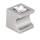 C853-34 SN - Contemporary Crystal II - 3/4" Square Knob - Satin Nickel