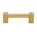 C718-3 SB - Contemporary Crystal II - 3" Cabinet Pull - Satin Brass