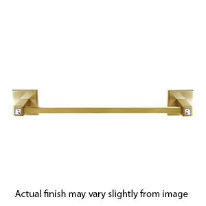 C8420-12 SB - Crystal Contemporary II - 12" Towel Bar - Satin Brass