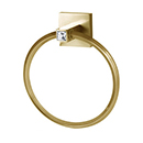 C8440 SB - Crystal Contemporary II - Towel Ring - Satin Brass