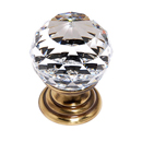 C210 PA - Swarovski Crystal I - Spherical Knob - Polished Antique