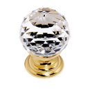 C210 PB - Swarovski Crystal I - Spherical Knob - Polished Brass